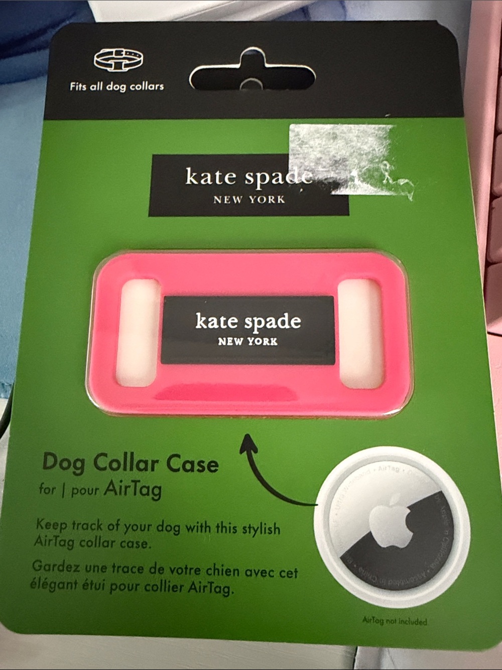 kate spade Pink Dog Collar AirTag Holder